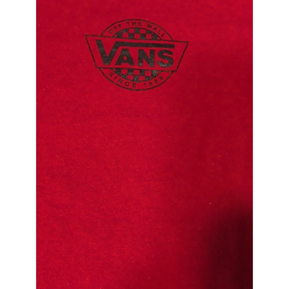 Y2K Inspired Vans Shirt Small Red Graphic Streetwear Skating Short Sleeve - Picture 8 of 10